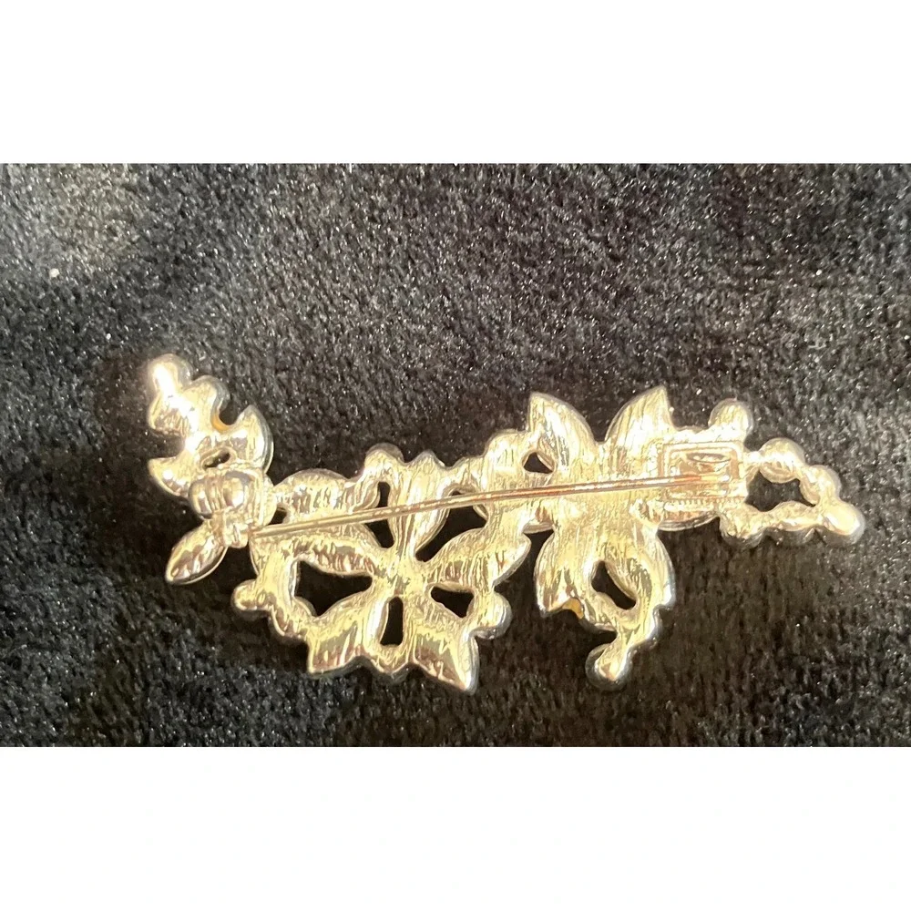 Floral Brooch Lot Women Multicolor Enamel Rhinestone Crystal 5pc